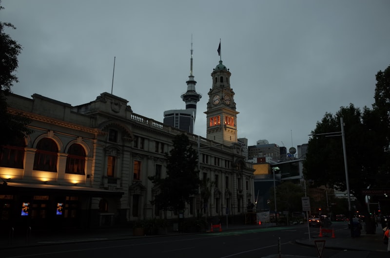 Sky Tower at dusk